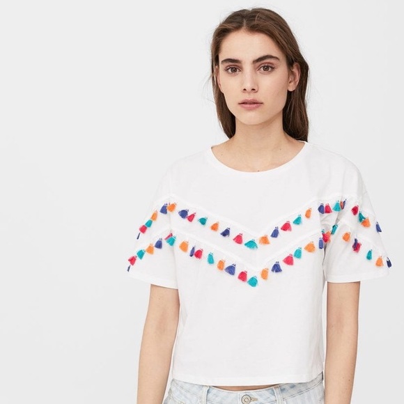 Mango Tops - NWT MANGO TASSEL TOP!